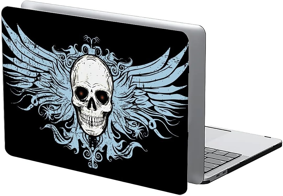 Case Compatible with MacBook Air 13 Inch 2022 2021 2020 2019 2018 Release Model A2337 M1 M2 A2681, Art Protector Covers for Air13 Retina Display with Touch ID-Skull with Wings