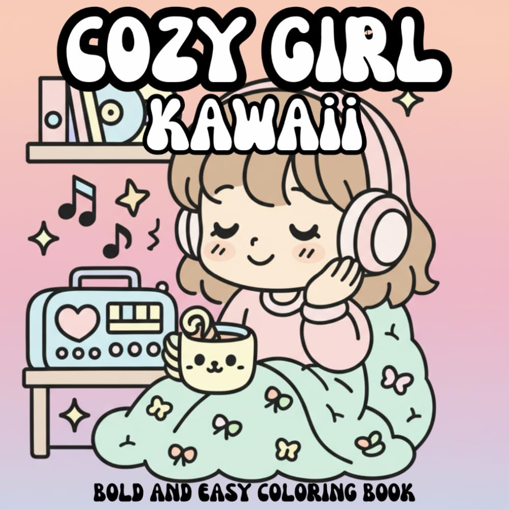 Kawaii Cozy Girl Coloring Book: Cute Aesthetic Coloring Pages for Girls, Teens & Young Adults | 45 Cute Aesthetic Coloring Pages Featuring Cozy ... Everyday Moments (The Cozy Girl Series)