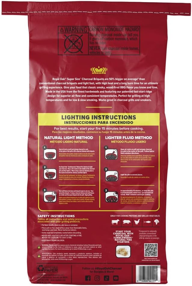Royal Oak 800002199 Super Size Charcoal Briquets, 14 Lb. - Quantity 1