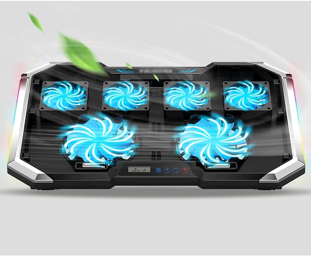 Steel Mesh Panel LED Fan Adjustable Speed Control 10 "-17" Laptop Cooling Pad, Game Master