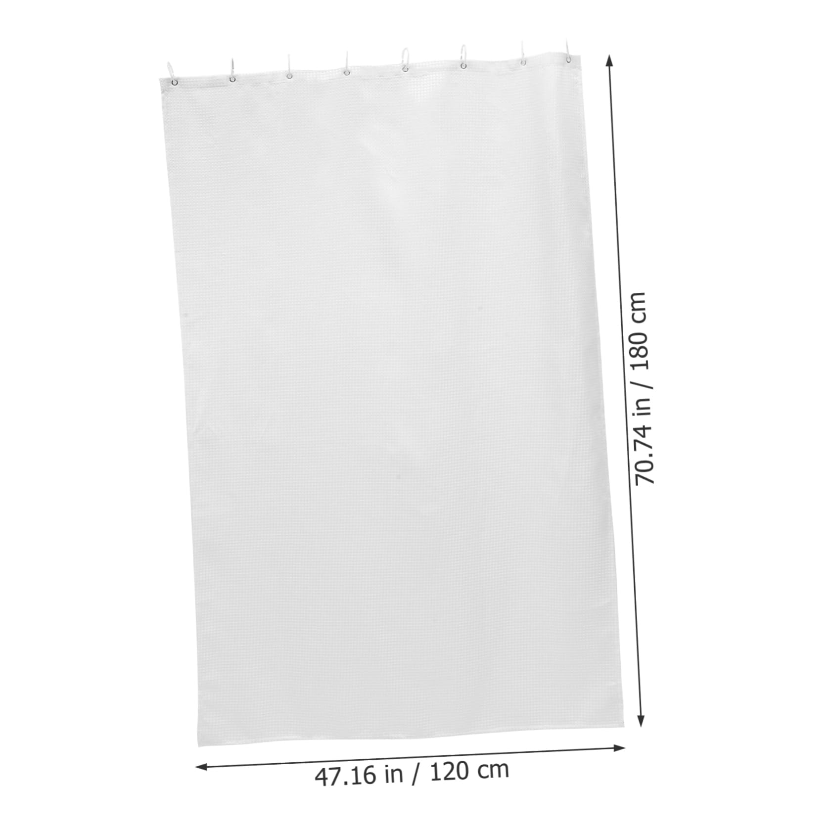 Tenda da Doccia in Poliestere Bianco con Ganci, Bagno | Tinta Unita, Texture Fine e Leggera, Installazione Semplice, per Bagno e Club Atletico