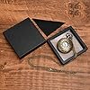 Vicloon Modern Vintage Quartz Pocket Watch with Chain, Roman Numerals - Stylish Gift for Birthday, Anniversary, Christmas, Father's Day (Bronze) in Gift Box #5