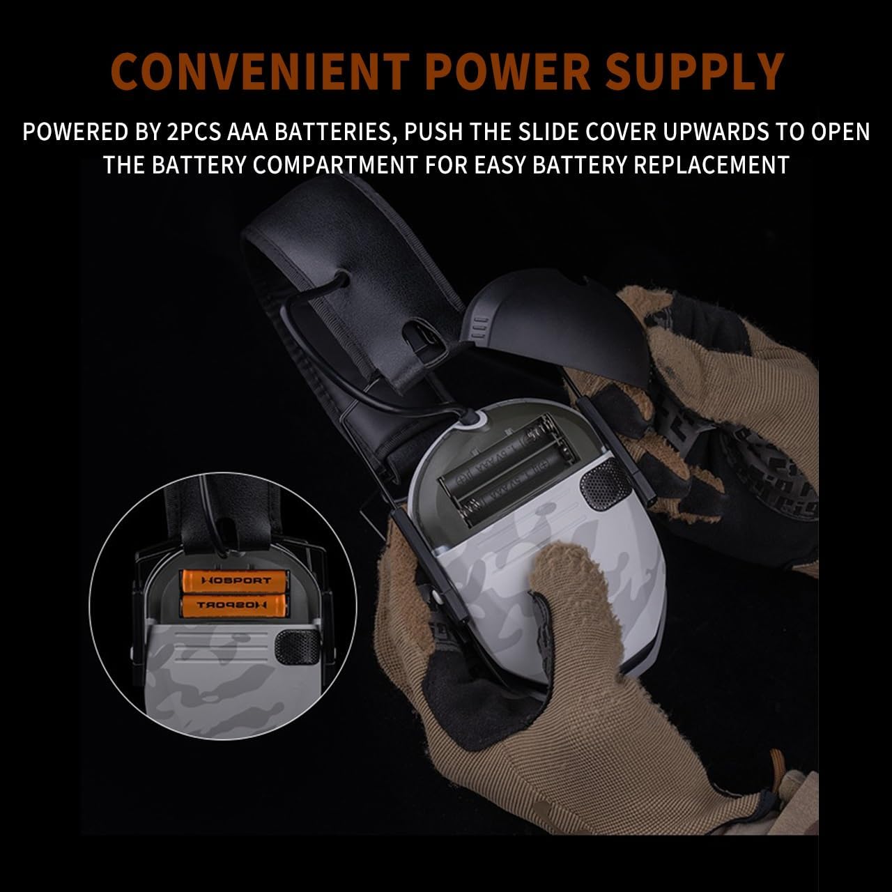 Electronic Ear Protection, Headphone, Folding Ear Muffs, for Shooting Range with Noise Reduction