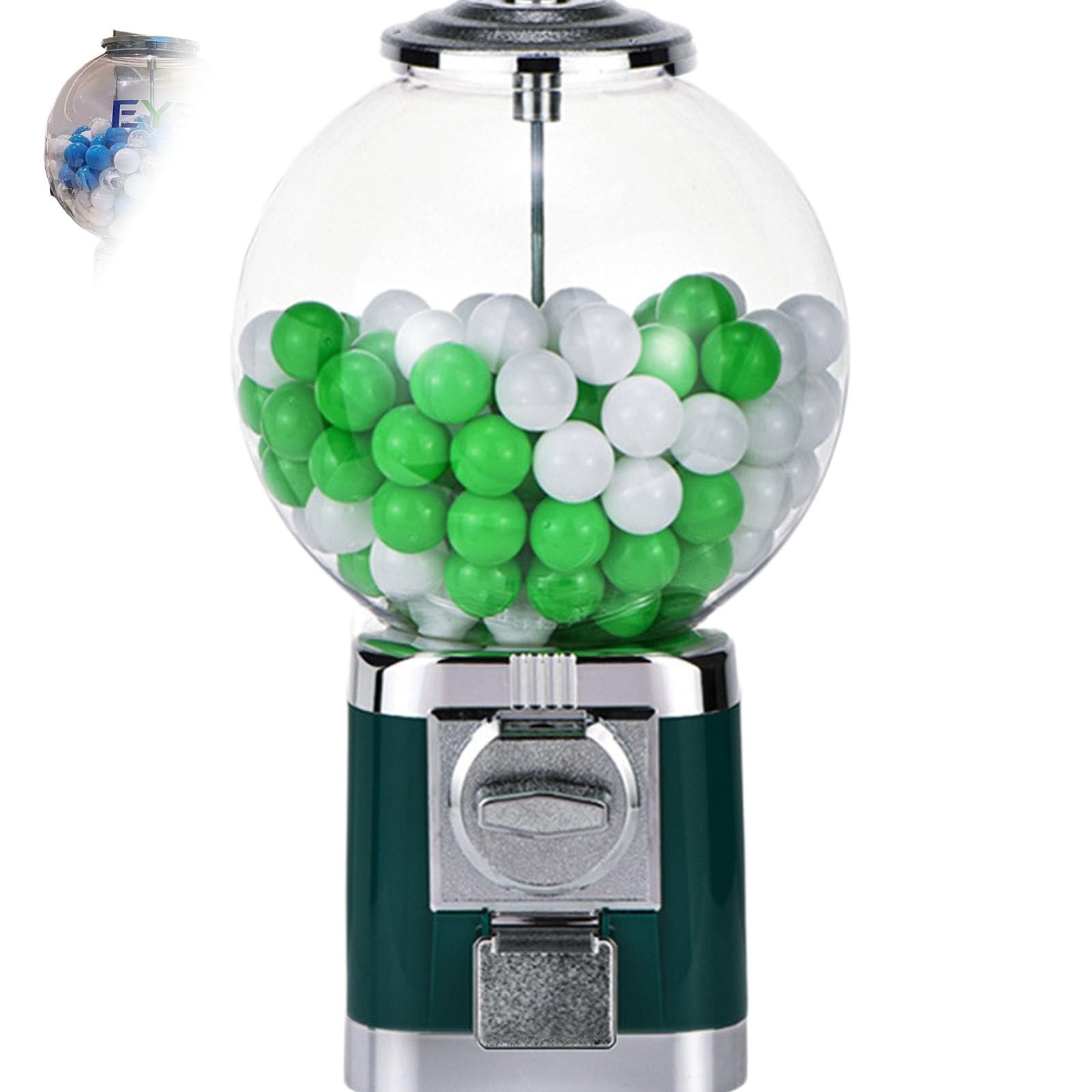 Distributeur Automatique Professionnel, Verrouillable Grande Capacité avec Clé, pour Gommes et Capsules, Distributeur de Jouets pour Magasins de Jeux Green
