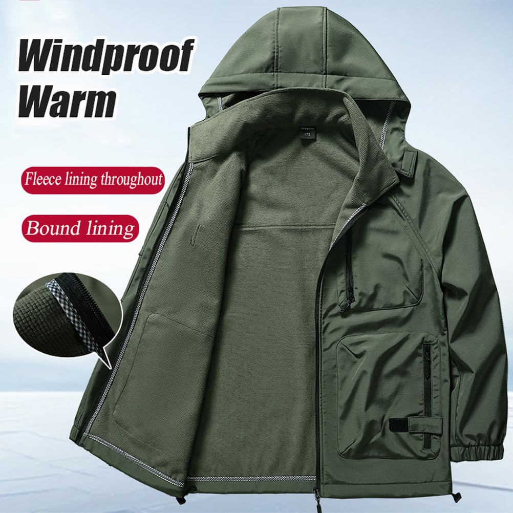 Traje Táctico De Forro Polar Softshell para Hombre, Chaqueta De Caza Térmica Impermeable Pantalón Cargo