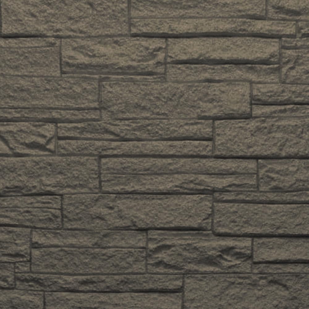 3D Cegła Kamień Dekoracyjny Panel Dekoracyjny Zestaw 12 Sztuk 8,6 mt2 Pokrycie ścienne PU 120 x 60 x 2,5 Szary Łupek