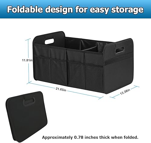 Miniatura 2 de Organizador de maletero de automóvil, contenedores plegables de almacenamiento para maletero de vehículo con asas reforzadas, caja de almacenamiento