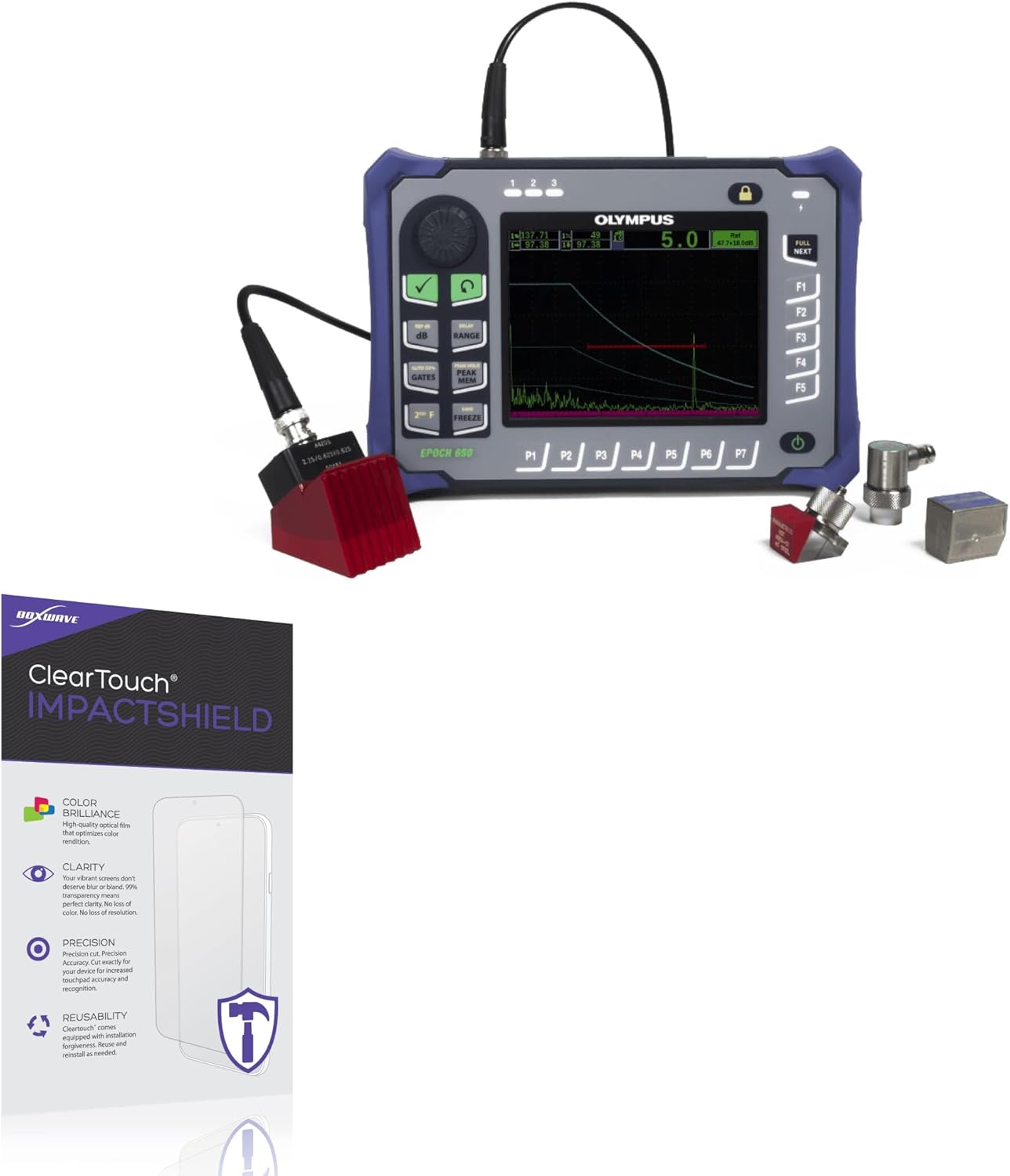 BoxWave Screen Protector Compatible with Olympus IMS EPOCH 650 - ClearTouch ImpactShield (2-Pack), Impenetrable Screen Protector Flexible Film