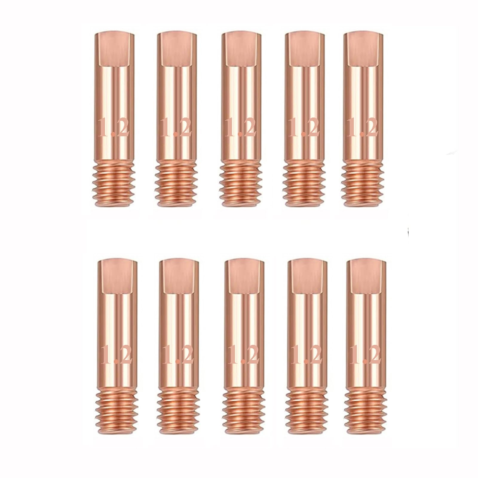 Consumabili Mig 1,2 Mm 10 Pezzi Punta Guidafilo, Ugello Saldatrice Filo, Punta di Contatto in Rame Suggerimenti per I Contatti di Saldatura per Consumabili Torcia 15Ak Mig/Mag (10 Pezzi 15AK 1.2 mm)