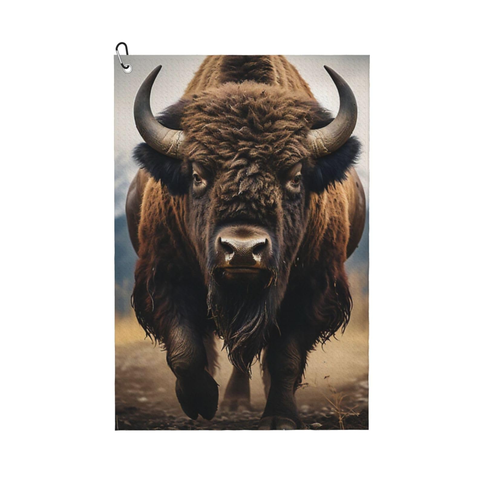 Hnnkloy North American Bison, 16x24 in Portable Waffle Golf Towels with Carabiner Clip for Golf Bag