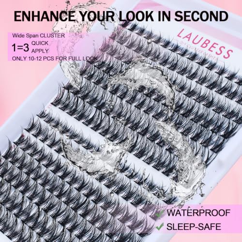 Image of Natural Lash Clusters Kit Soft Individual Lashes Mix Tray with Lash Bond and Seal Tweezers (Kit Natural 01 /02-0.07D-8-14mm)