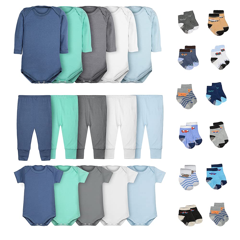 Body Bebê Calça Mijão e Meias Kit 27 Peças Masculino em promoção! Veja a oferta e mais achadinhos de Bebês 2 Hoje é o melhor dia para comprar Body Bebê Calça Mijão e Meias Kit 27 Peças Masculino com aquele preço maroto! Promoção! Aproveite a oferta! 2