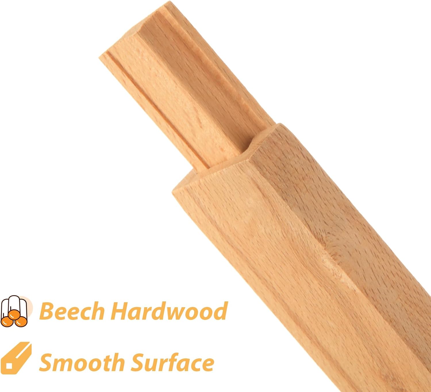 DAJAVE 8 Pack 16 Inch Wood Drawer Slides, Classic Traditional Wooden Center Guide Track, Wood Drawer Glides Rails Replacement Kit