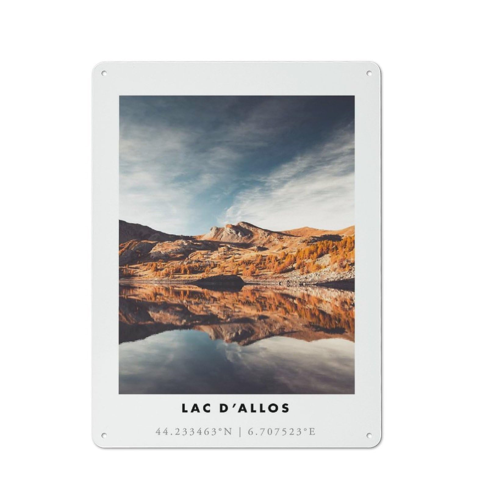 Junmoney Style-23 Tin Wall Plaque 40X30cm With Lac Dallos Mountain Lake For Home Bar Wall, New-Space Wall Decor For Hosts Who Enjoy Retro Interiors
