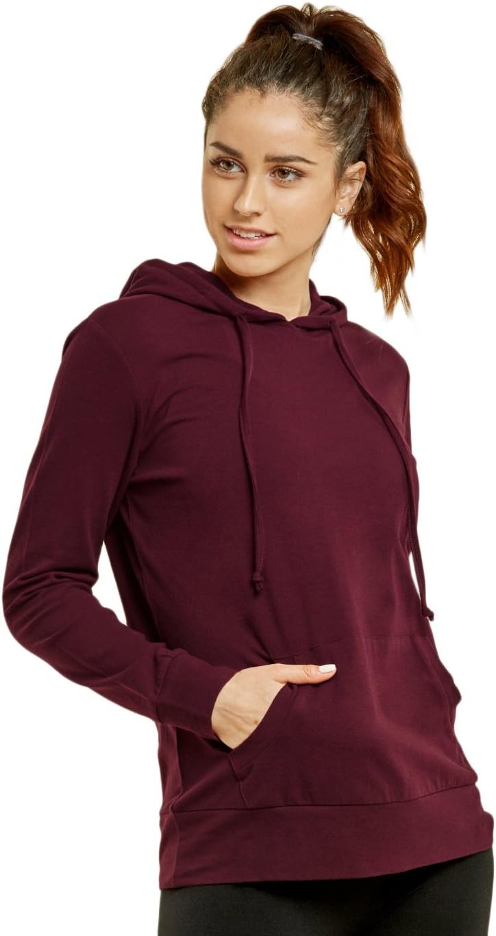 Sofra Women's Thin Cotton Pullover Hoodie Sweater (L, Burgundy - 1) - Image 4