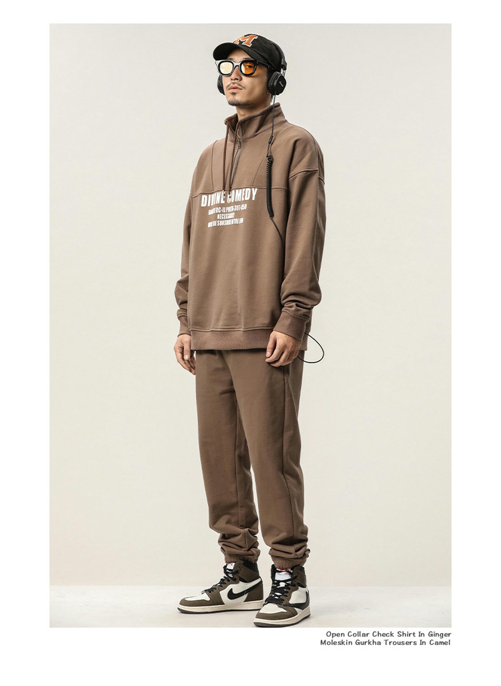 Bluza Ulica Hip-Hop Moda Męska Marka Jesień I Zima Garnitury Dla Mężczyzn High Street Casual All-Match Bluzy I Spodnie Dresowe Moda Męska
