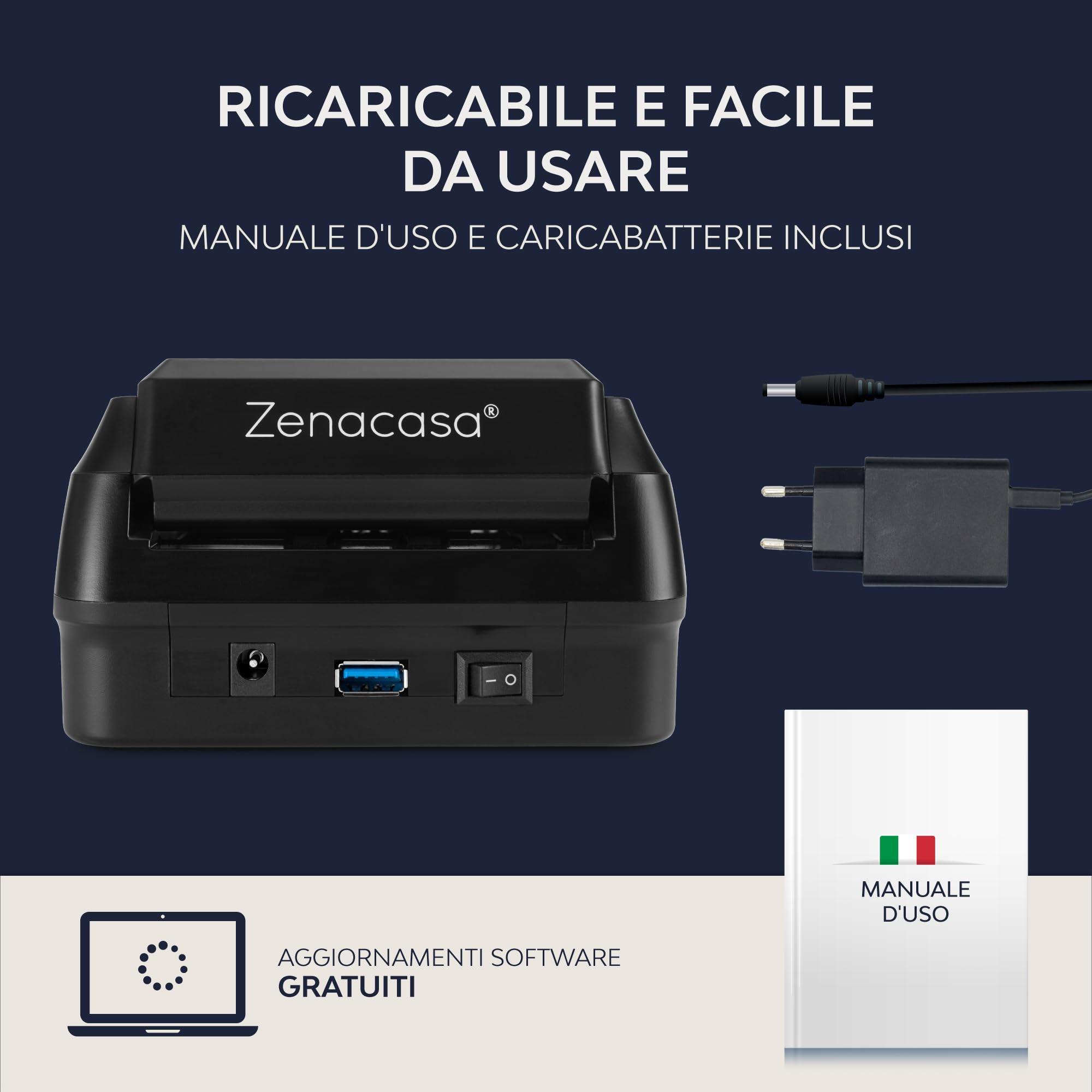 Rilevatore Banconote False e Conta Banconote con schermo tattile - per EUR, USD e GBP - Portatile Compatto e Leggero
