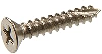 Hillman 45447 9x1 Inch Flat Phillips Wood Screws, Satin Nickel, 30-Pack - Strong Holding Power for Wood Joints