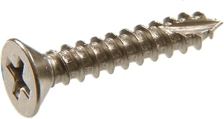 Hillman 45447 9x1 Inch Flat Phillips Wood Screws, Satin Nickel, 30-Pack - Strong Holding Power for Wood Joints