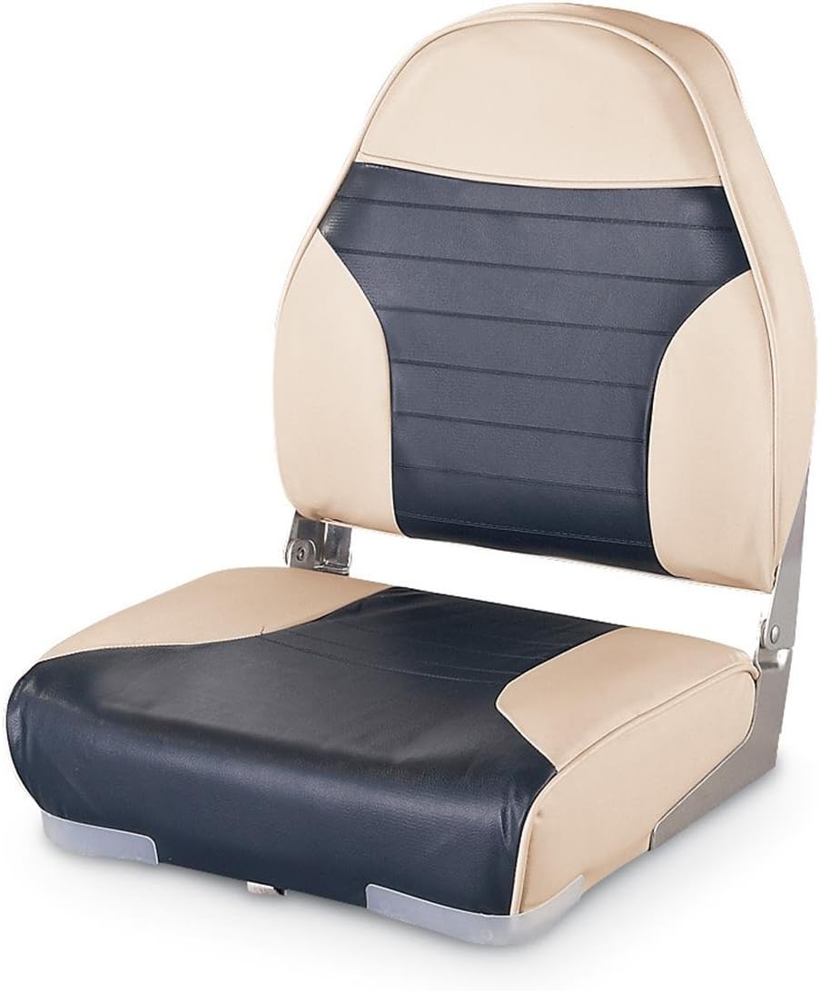 Guide Gear High-Back Folding Boat Seat, Fold-Down Comfortable Padded Cushion Seating for Boats