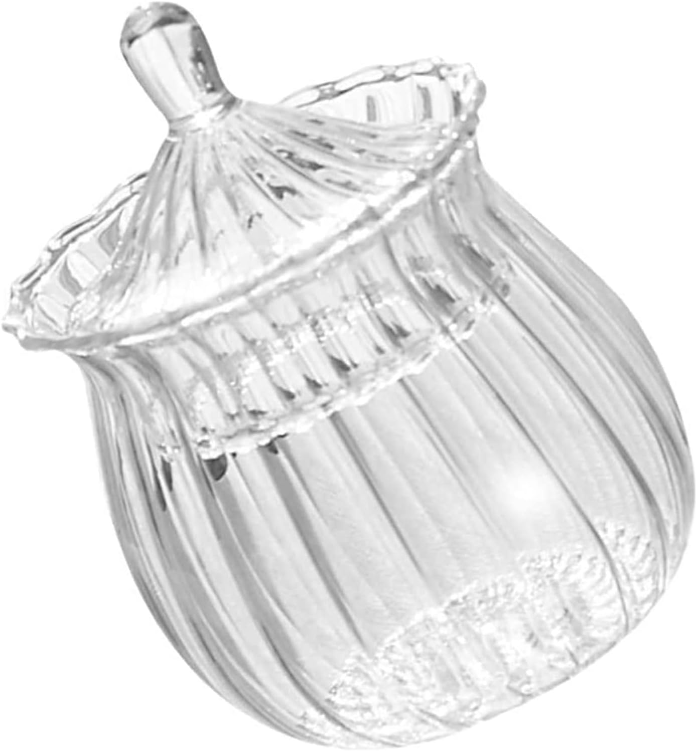 Fruit Stand Glass Sugar Bowl with Lid Clear Salt Server