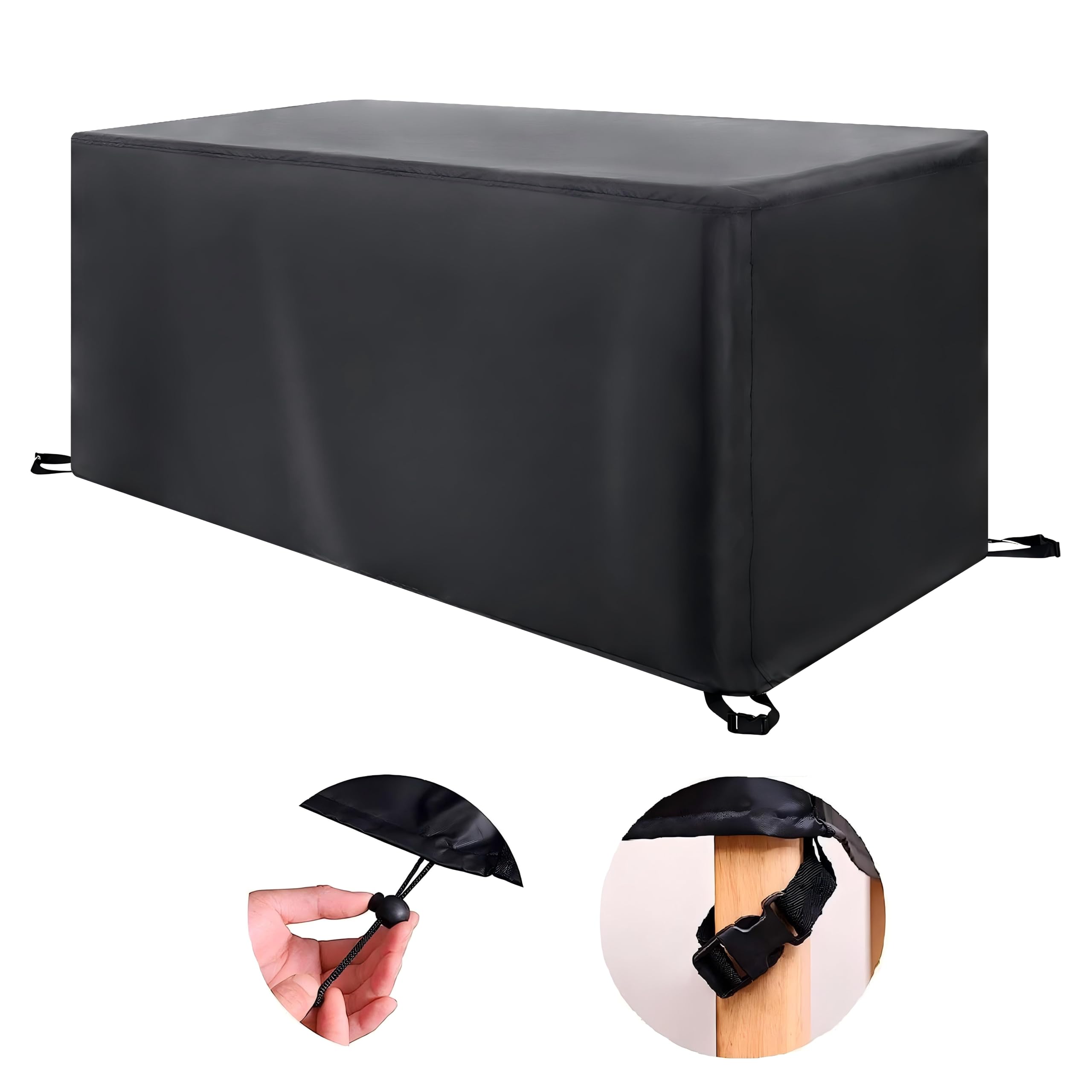 Abdeckung für gartenmöbel 400x280x70cm(LxBxH) Wetterschutzhülle Gartenmöbel Schwerlast 420D Oxford Gewebe Schwarz Terrassenmöbel Abdeckung Schutzhüllen Für Gartenmöbel