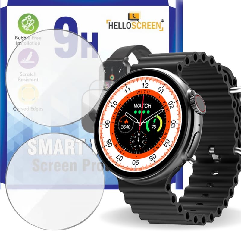 Image of Smartwatch Screen Protector Guard For Fire Boltt Cyclone (1.6 inch inch) (2 pack) - 9H Hardness, Unbreakable (NOT A TEMPERED GLASS)