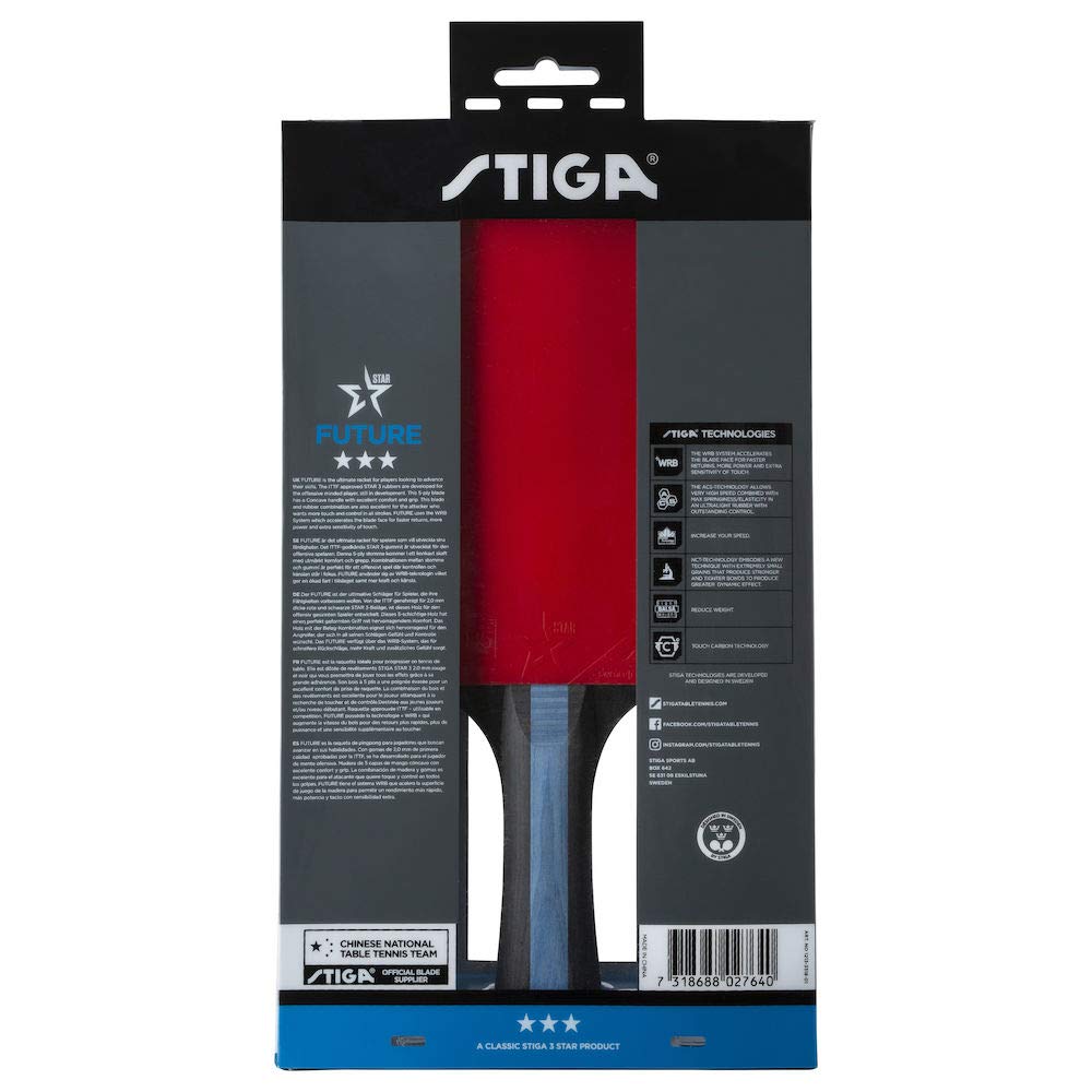 STIGA Future 3-Star Table Tennis Bat with WRB Technology - Professional Quality - Designed for Offensive Players - Enhanced Control, Spin, and Speed