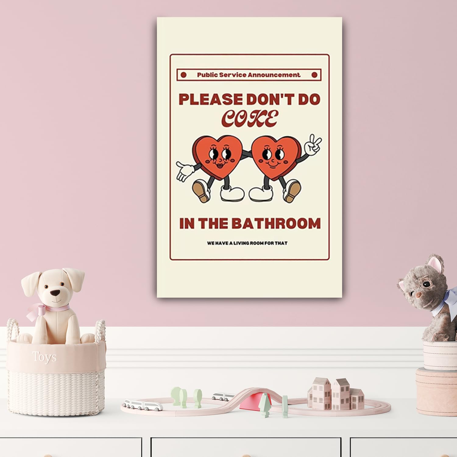 Cartello Divertente Per Il Bagno Con Scritta In Inglese 'Please Don't Do Coke In The Bath' – Targhetta In Legno 12,7 Cm Con Supporto Metallico Retrò, Decorazione Da Scrivania