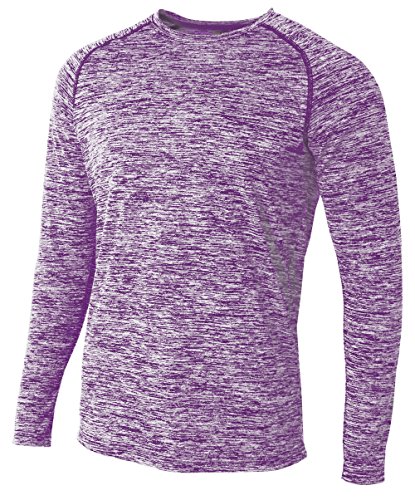 A4 Men's Long Sleeve Raglan Space Dye Crew