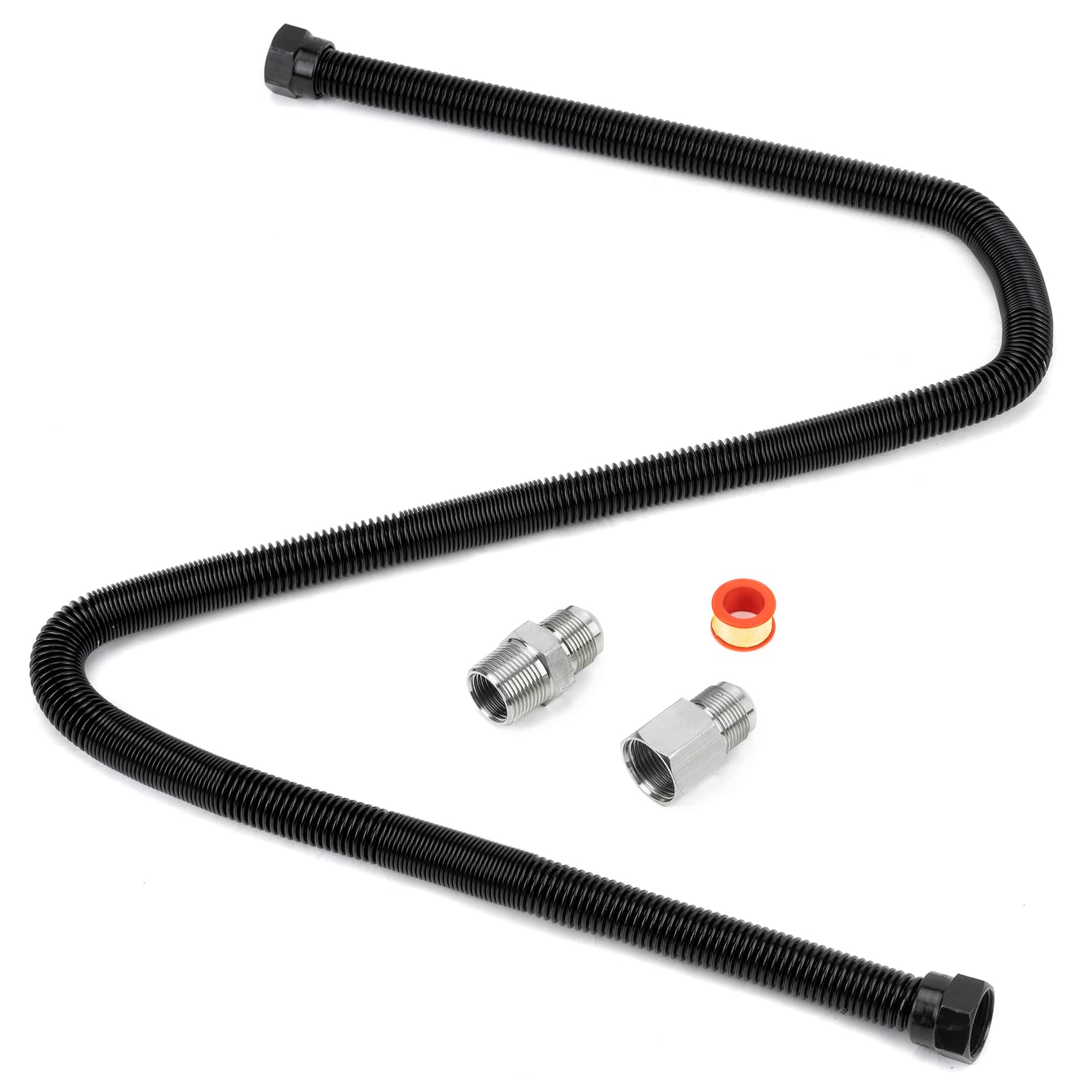 Stanbroil 3/4" x 48" Non-Whistle Flexible Flex Gas Line for Natural Gas or Liquid Propane Fire Pit and Fireplace