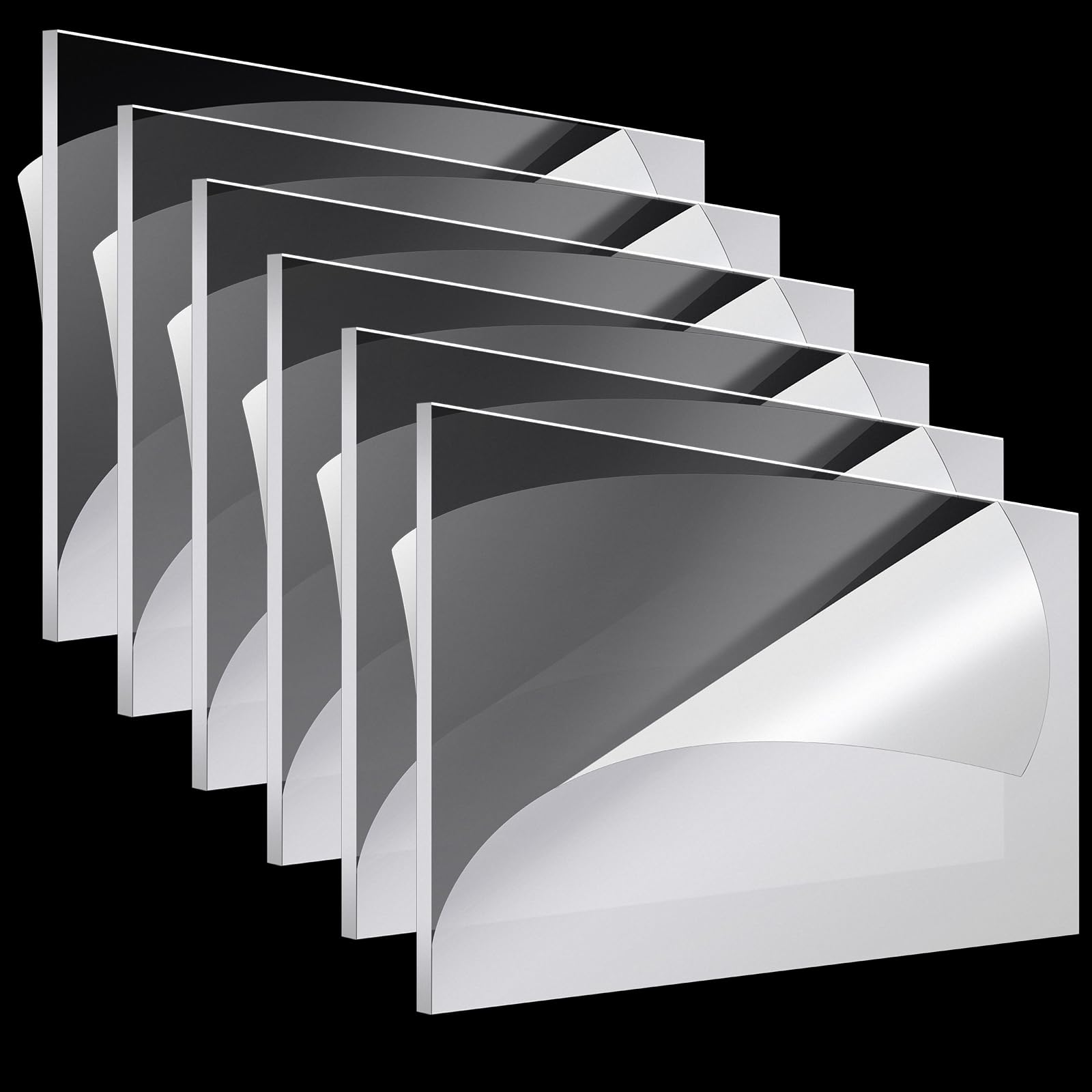 roowest 6 pcs 24 x 48 inch, 1 mm thick clear acrylic sheets plastic transparent panels sheets cut to size acrylic board panel with protective film for craft diy project sign frame