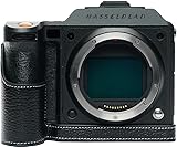 BMAOLLONGB X2D II 100C Kameratasche, handgefertigt, echtes Leder, halbe Kameratasche für Hasselblad X2D II 100C Kamera, untere Öffnung, Handschlaufe, Schwarz