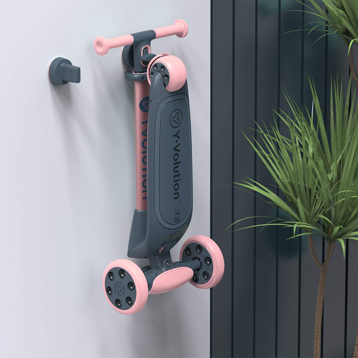 Yvolution Patinete YGlider Nua Rosa de 3 Ruedas