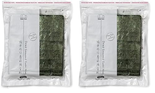 Emma Basic - Emma Basic - Algues séchées Sushi Nori 40 feuilles complètes | Jeune & Croquant | Riche en protéines | Haute teneur en fibres| (Lot de 2) - -36%