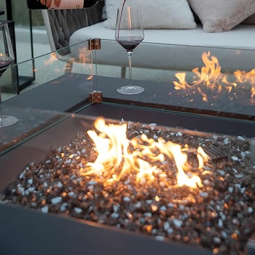 Miniatura 4 de Elementi Pantalla de viento de vidrio para exteriores, protector de viento, cuadrada, transparente, protector de vidrio, pantalla de chimenea,