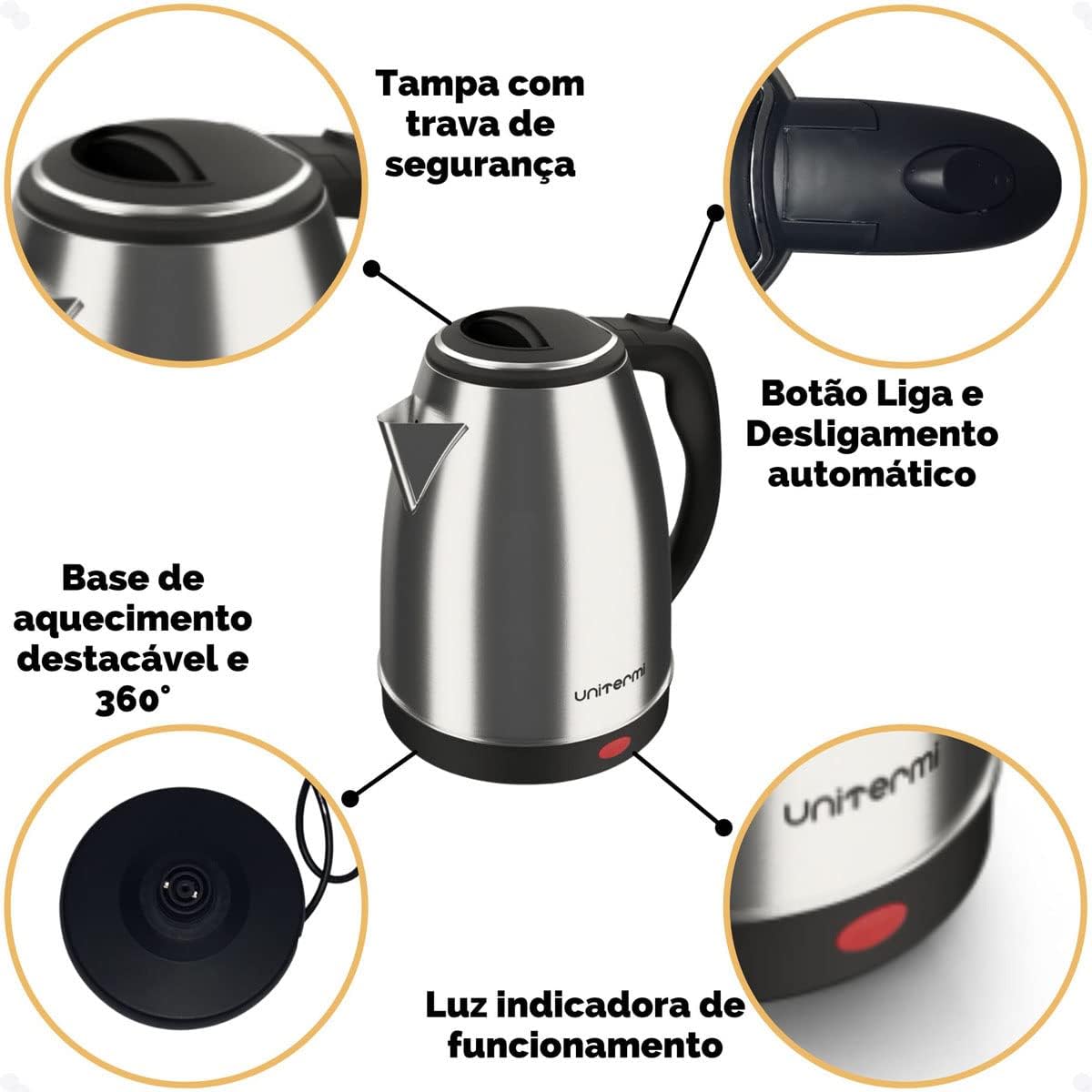 Chaleira Elétrica Jarra Unitermi Atacama 1.8 Lts 110v
