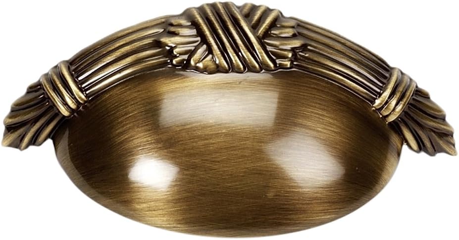 A882-3-AE Ribbon & Reed Cup Pulls Traditional, Antique English