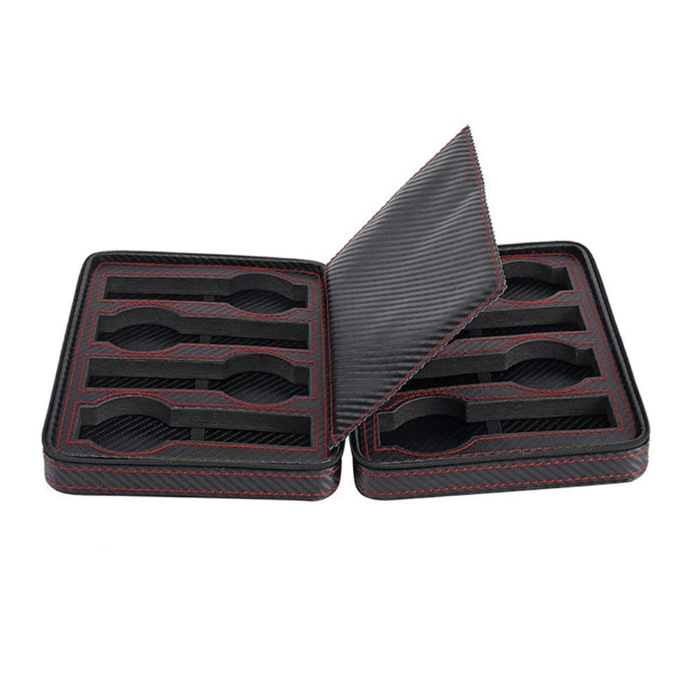 India Gadgets - Portable Travel Watch Storage Case: Carbon Fiber Design PU Leather Watch Box: Travel Organizer: Display Container Zipper Case (8 Slot) (B082WNC21G) Amazon Price History, Amazon Price Tracker