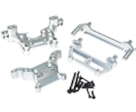 Body Post & Shock Mount Tower Compatible with Hyper GO H16BM H16GT H16DR MJX 1/16 H16 F/R Body Pillars Parts 16208 16209 16210 RC Truck Car Front Rear Aluminum Alloy Upgrade Replace(Silver)