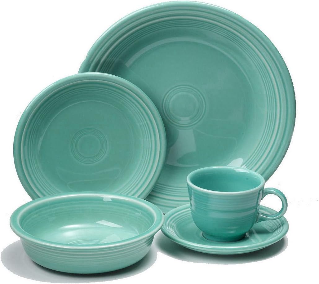 Fiesta Dinnerware 20 Piece Dining Set - Turquoise Blue - 855107