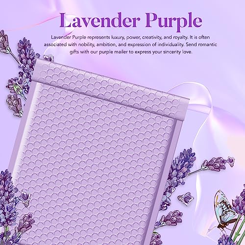 Image of Fuxury Bubble Mailers 8.5x12 inch 40 Pack Large Bubble Envelopes Usable 8.5x11 inch | Thick Cushioning Mailer for Mailing Books Clothes Mothers Day Gifts Mailers Lavender #2