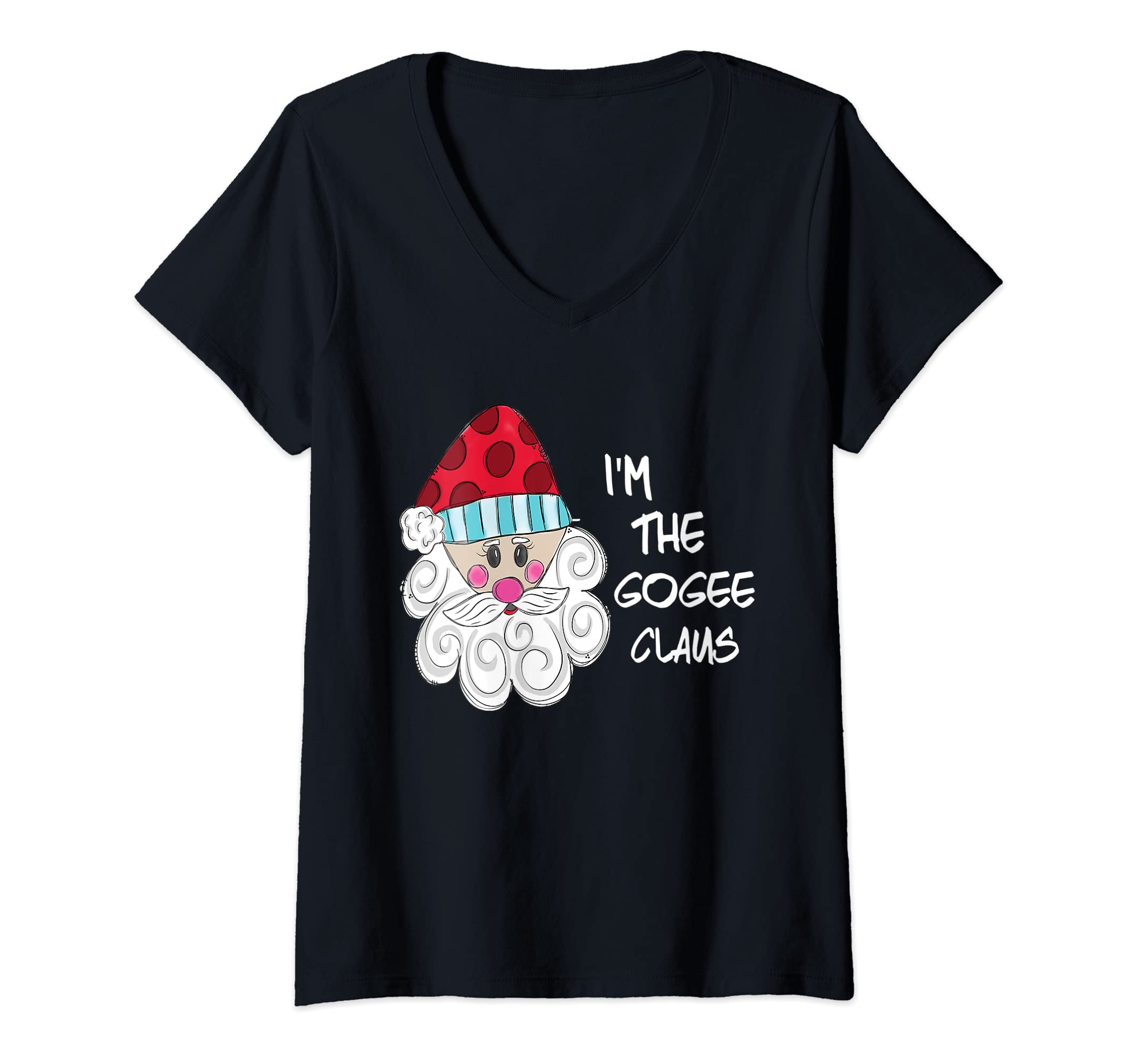 Womens Im The Gogee Claus - Grandma gift - Christmas V-Neck T-Shirt