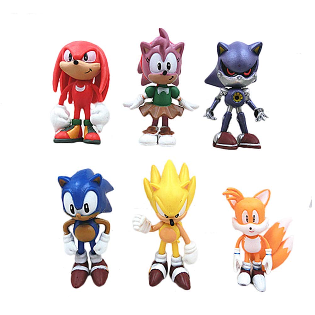 6pcs Sonic The Hedgehog Action Figures Party Supplies Cake Toppers, Toys 2.75inch (6PCS)