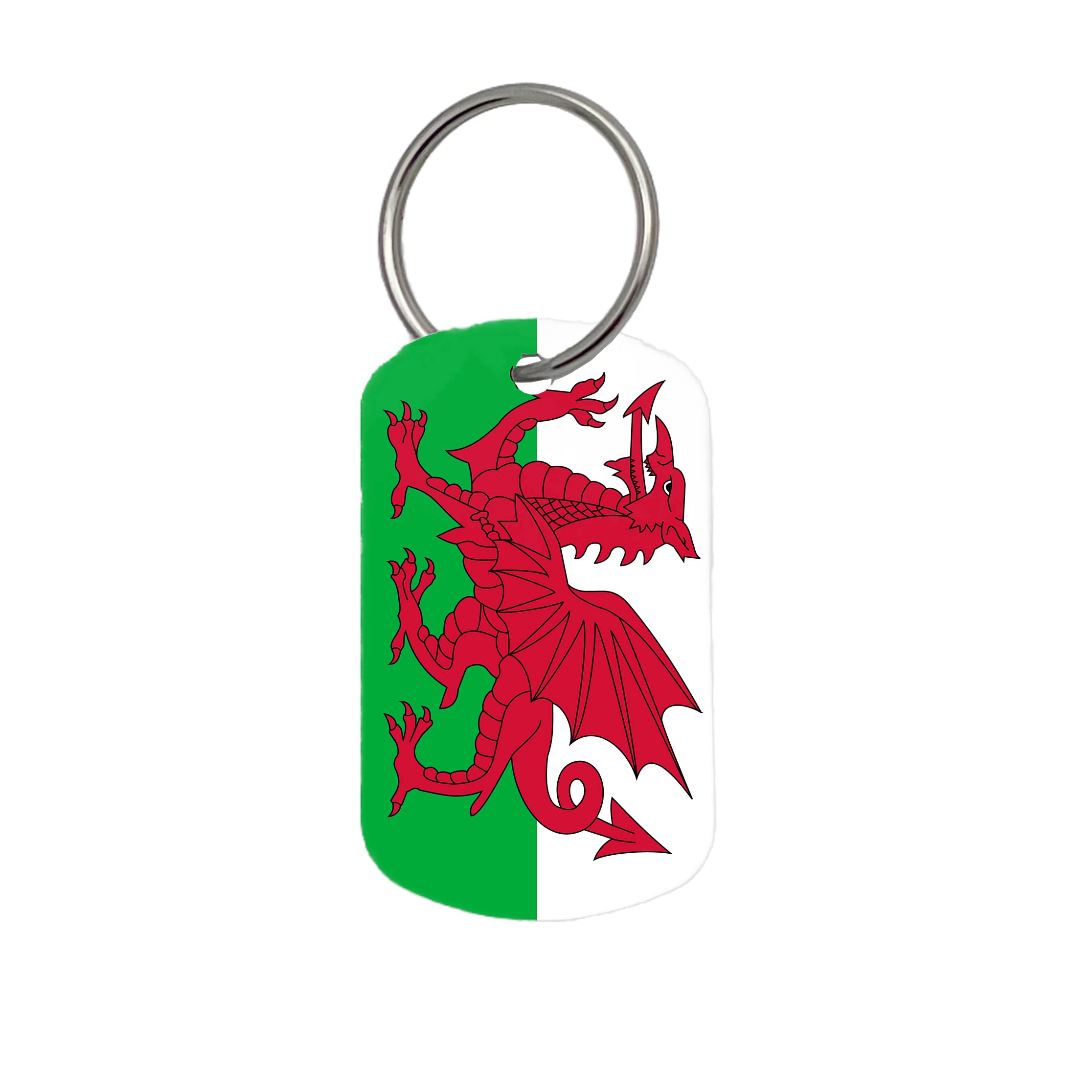 Thedogtagco Wales Country Flag Id Tags (Keyrings) Army Military Dog Double Sided Print World Flags (Wales)