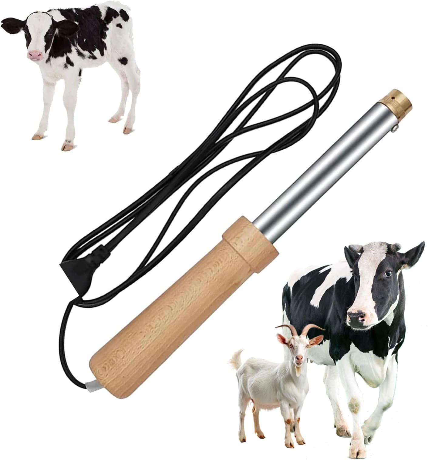 Electric Calf Dehorner - Bloodless Copper Head Tool for Calves, Lambs, Goats - High-Temperature Portable Cattle Horn Removal Device with Fast Heating