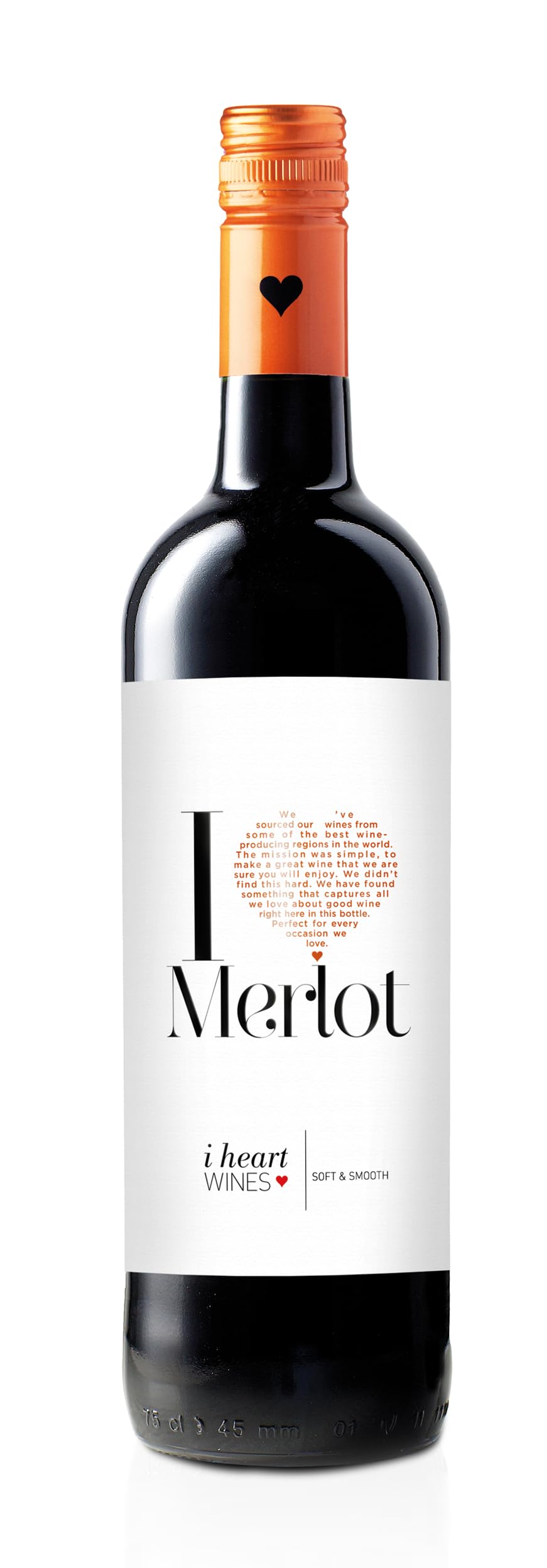 I heart Merlot Wein (9 x 0.75 l) - sanfter, trockener Rotwein, Aromen schwarzer Früchte und Kirsche, modern, frisch, fruchtig, leicht, zu Spaghetti Bolognese, Gulasch oder anderen Fleischgerichten