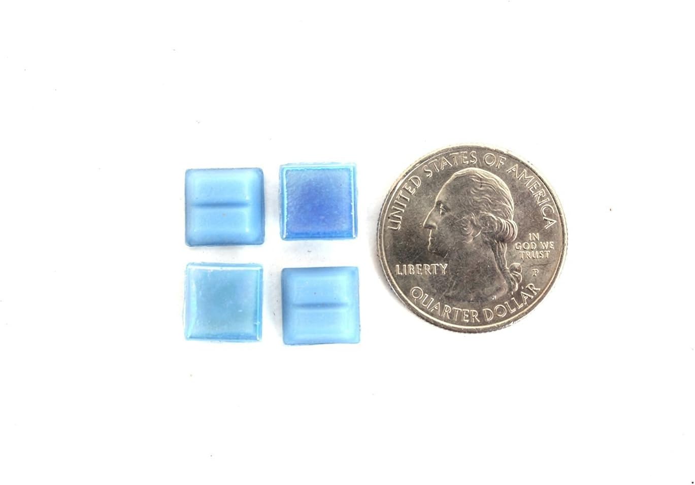 4/10 Inch (10mm) Iridescent Baby Blue Mosaic Tile, 3 Pound (48 oz) Bulk Assortment of Mosaic Tiles
