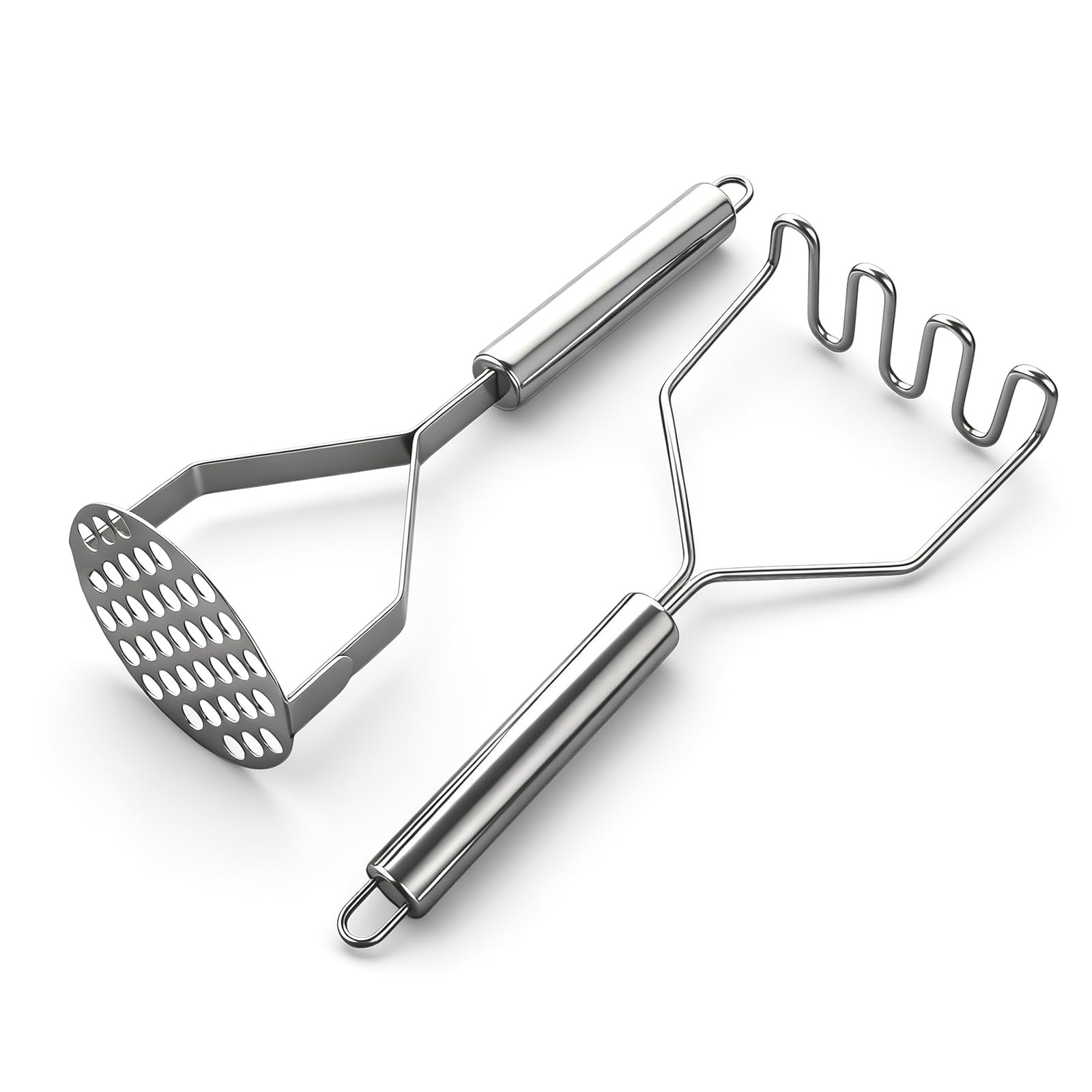 PEAPIN 2 Pcs Potato Masher Set, Stainless Steel Kitchen Mashers