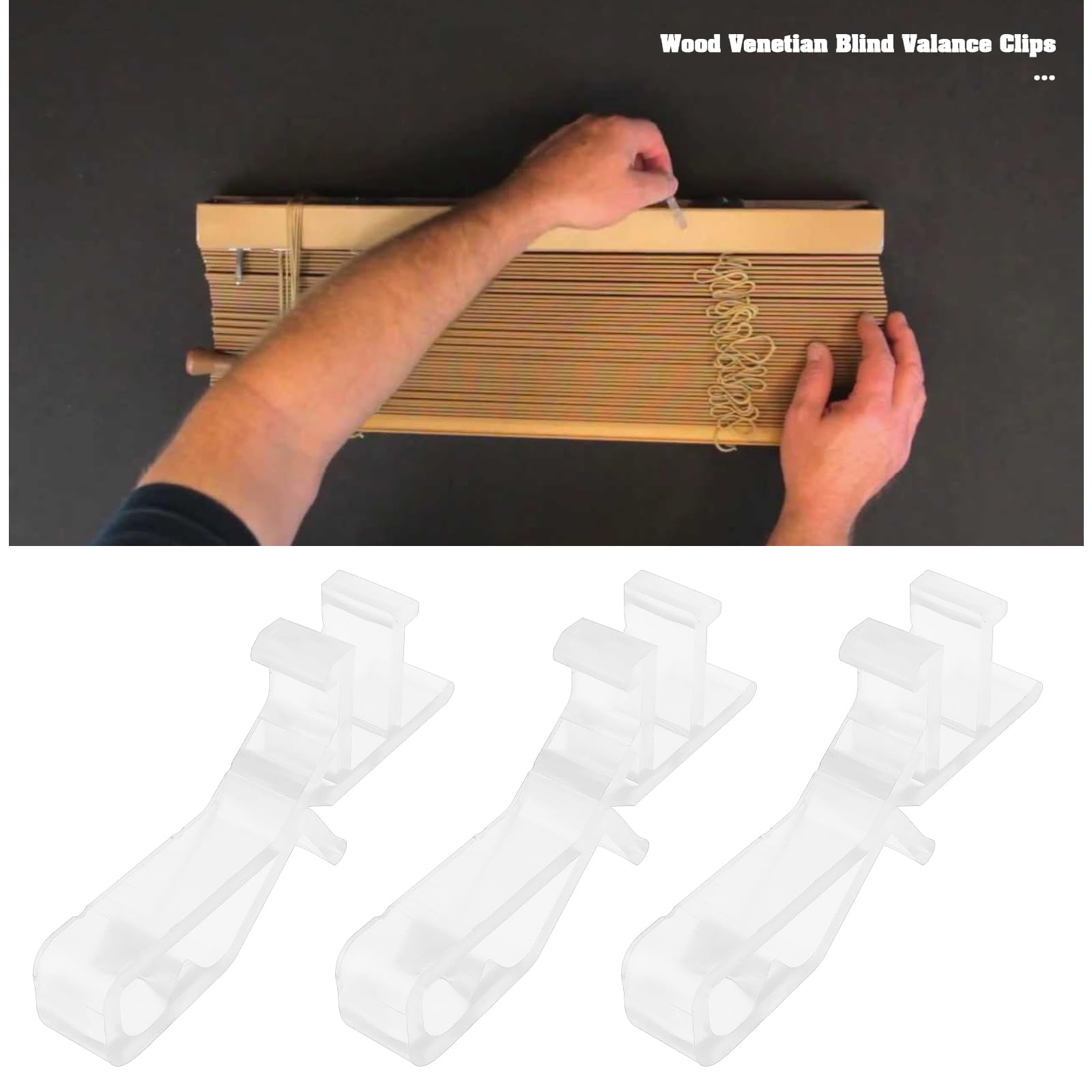SG Store 20PCS Wood Venetian Blind Valance Clips Length 46mm POM Valance Clips Blinds Retainer Holder Blind Valance Clamps Transparent - Image 3